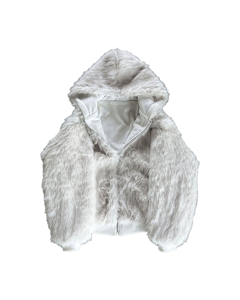 WHITE FUR JACKET UNISEX