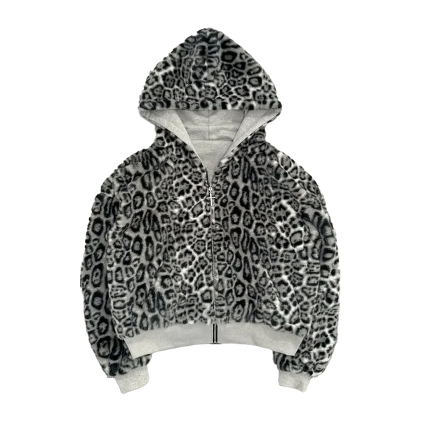 GREY/LEOPARD REVERSIBLE ZIPPER