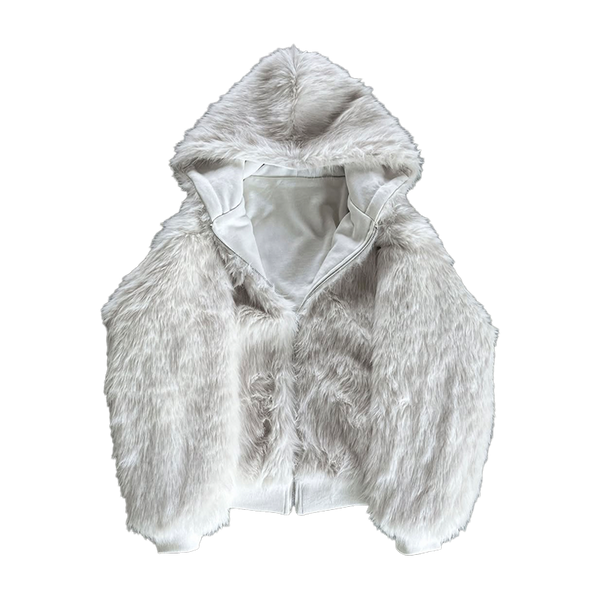 WHITE FUR JACKET UNISEX