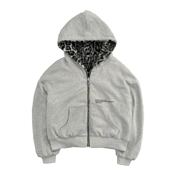 GREY/LEOPARD REVERSIBLE ZIPPER