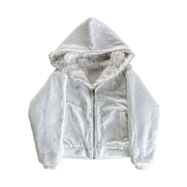 WHITE FUR JACKET UNISEX