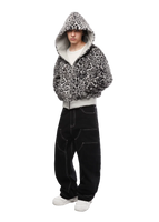 GREY/LEOPARD REVERSIBLE ZIPPER