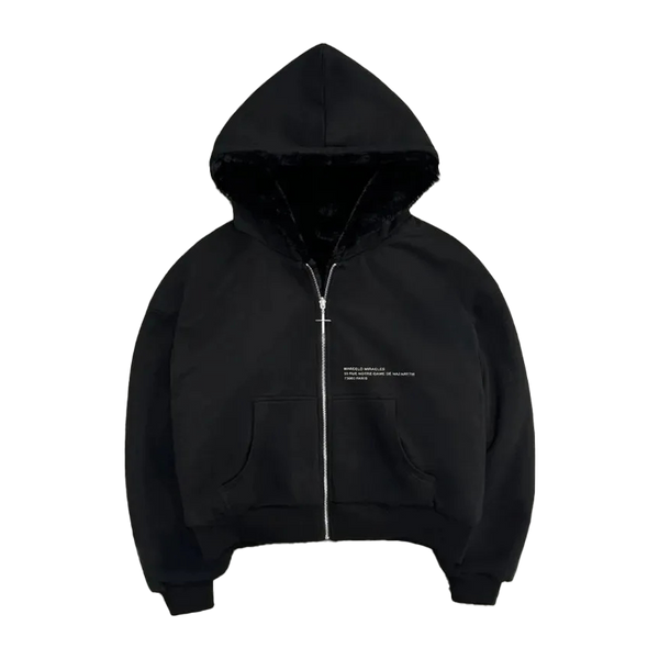 FUR/BLACK REVERSIBLE ZIPPER