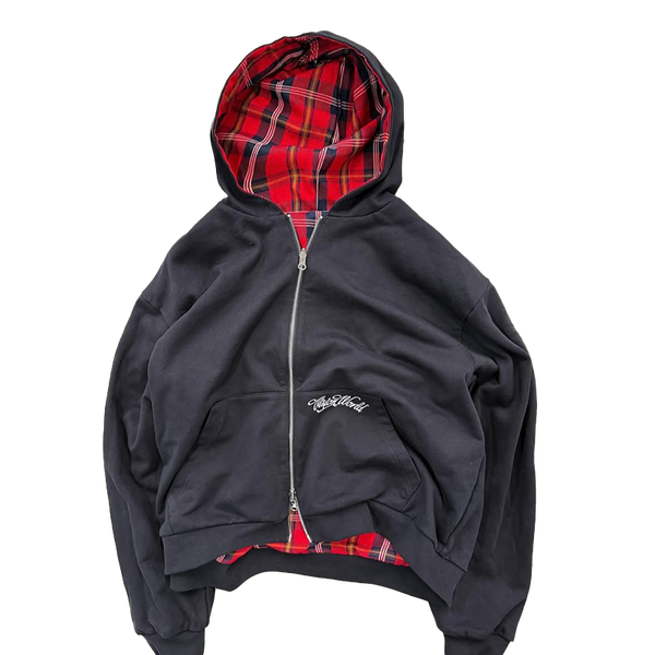 BLACK/RED 2-SIDED ZIPPER UNISEX