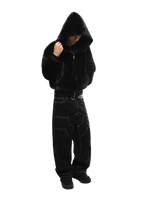 FUR/BLACK REVERSIBLE ZIPPER