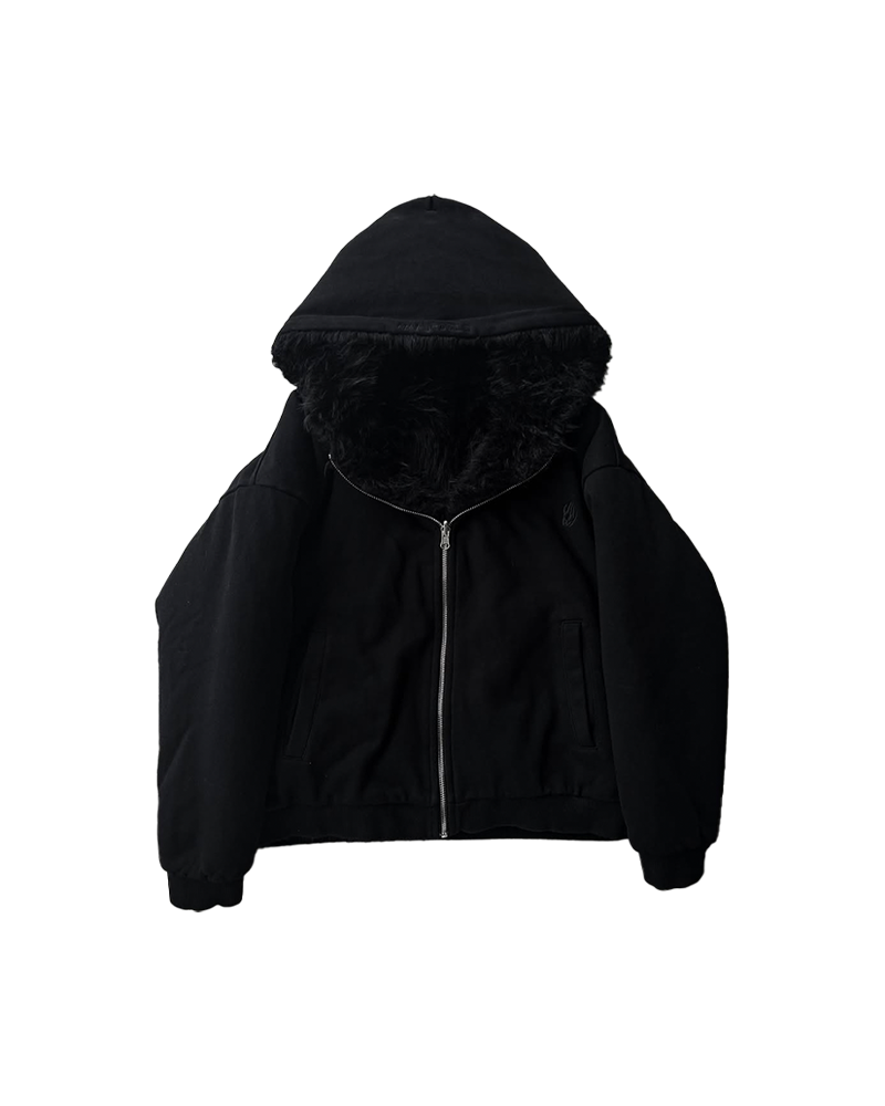BLACK FUR JACKET UNISEX