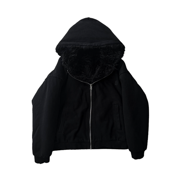 BLACK FUR JACKET UNISEX