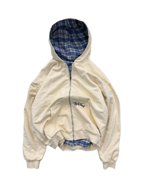 CREAM/BLUE 2-SIDED ZIPPER UNISEX
