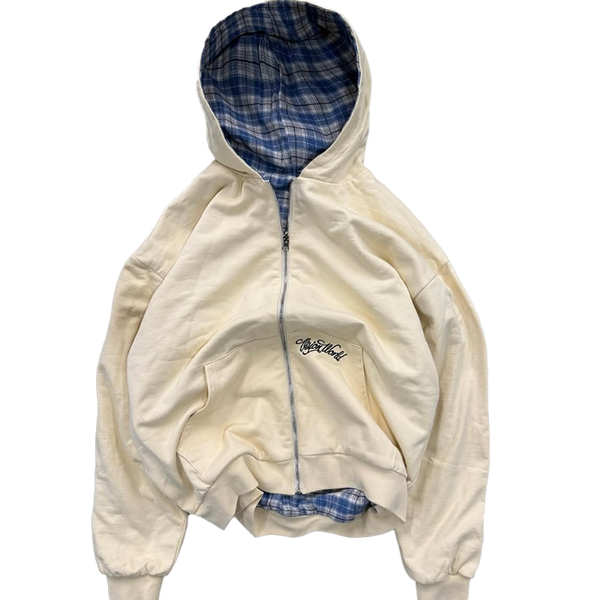 CREAM/BLUE 2-SIDED ZIPPER UNISEX