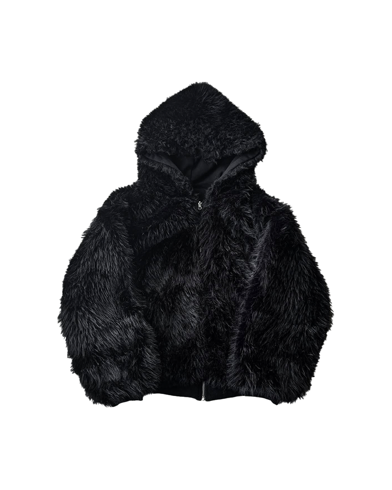 BLACK FUR JACKET UNISEX