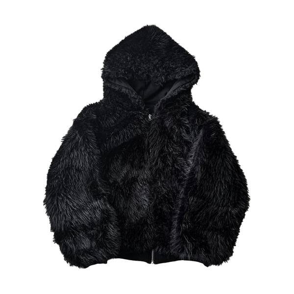 BLACK FUR JACKET UNISEX