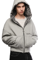 GREY/LEOPARD REVERSIBLE ZIPPER