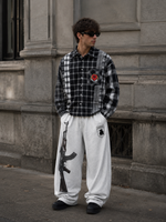 CROPPED FLANNEL BLACK
