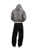 GREY/LEOPARD REVERSIBLE ZIPPER