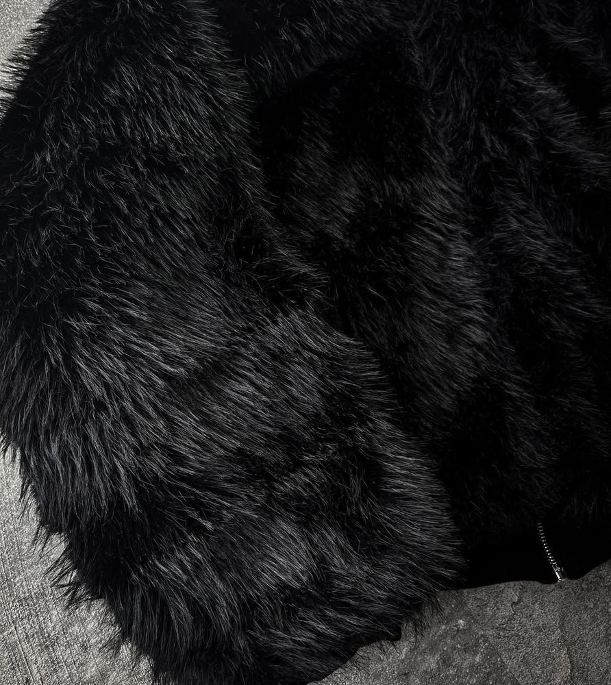 BLACK FUR JACKET UNISEX