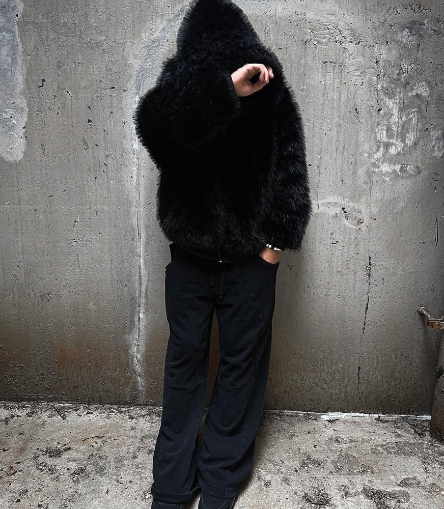 BLACK FUR JACKET UNISEX