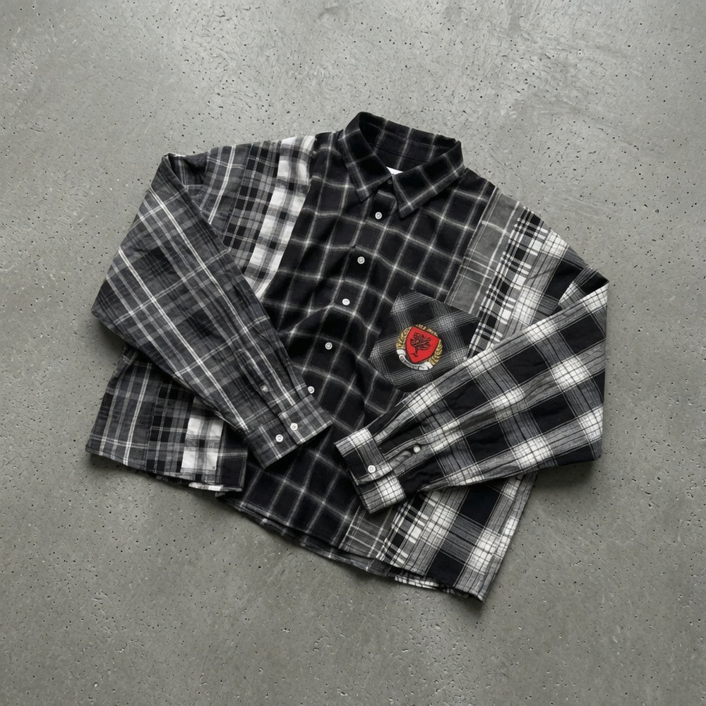 CROPPED FLANNEL BLACK