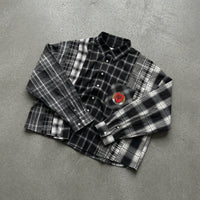 CROPPED FLANNEL BLACK