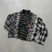 CROPPED FLANNEL BLACK