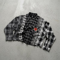 CROPPED FLANNEL BLACK