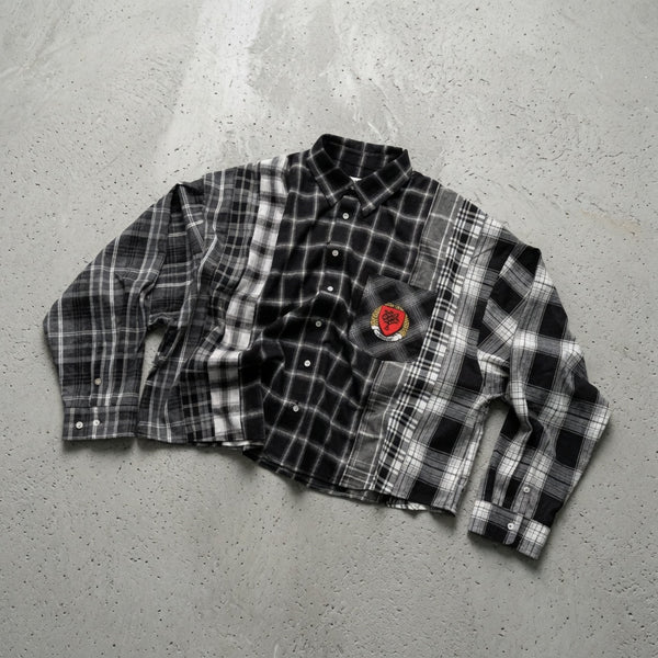 CROPPED FLANNEL BLACK